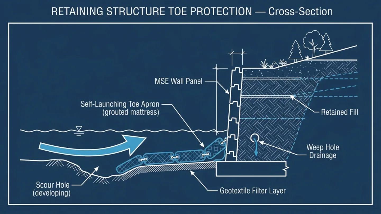 Erosion Control for Engineered Retaining Structures: MSE Walls, Canal Retaining, and Dam Toe Protection