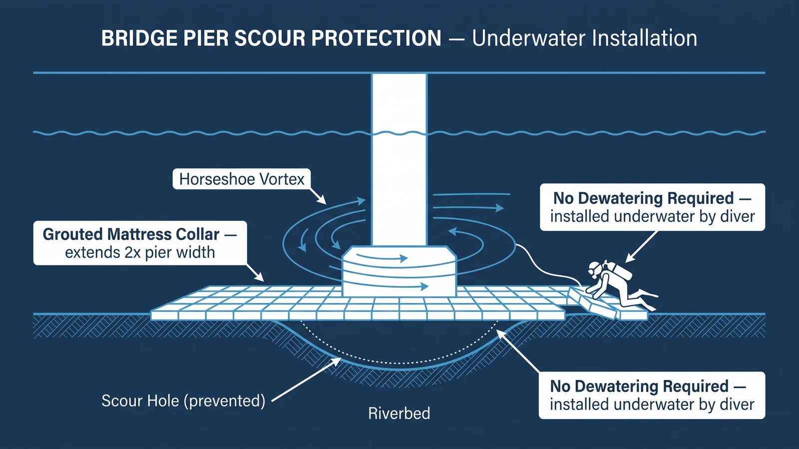 Bridge Pier Scour: Grouted Mattress Protection Guide