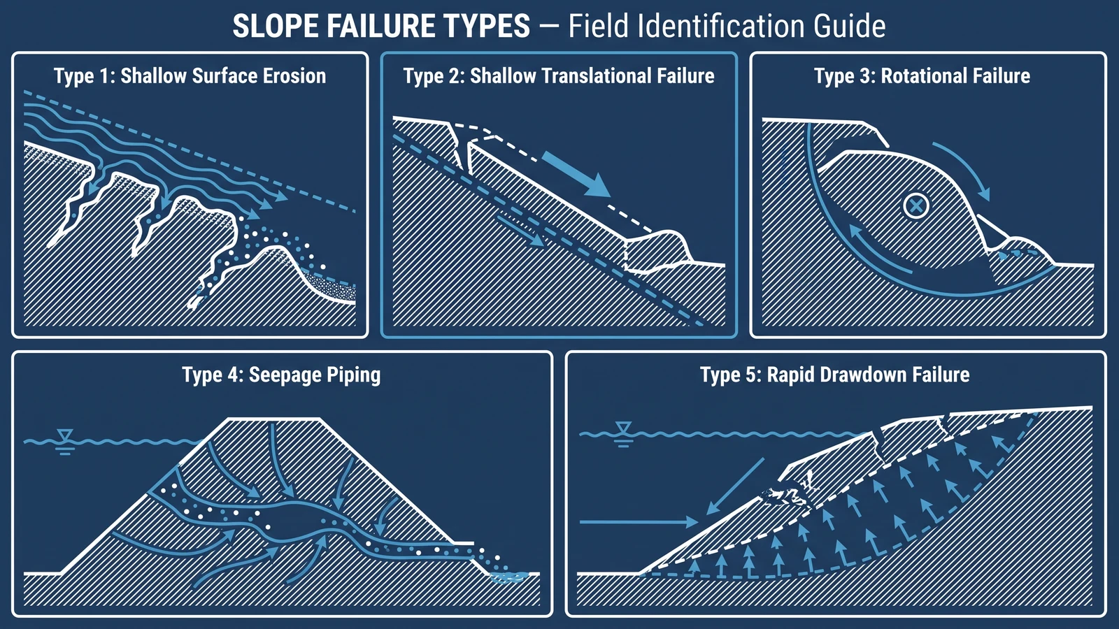 Slope Failure Causes and Prevention: Field Guide