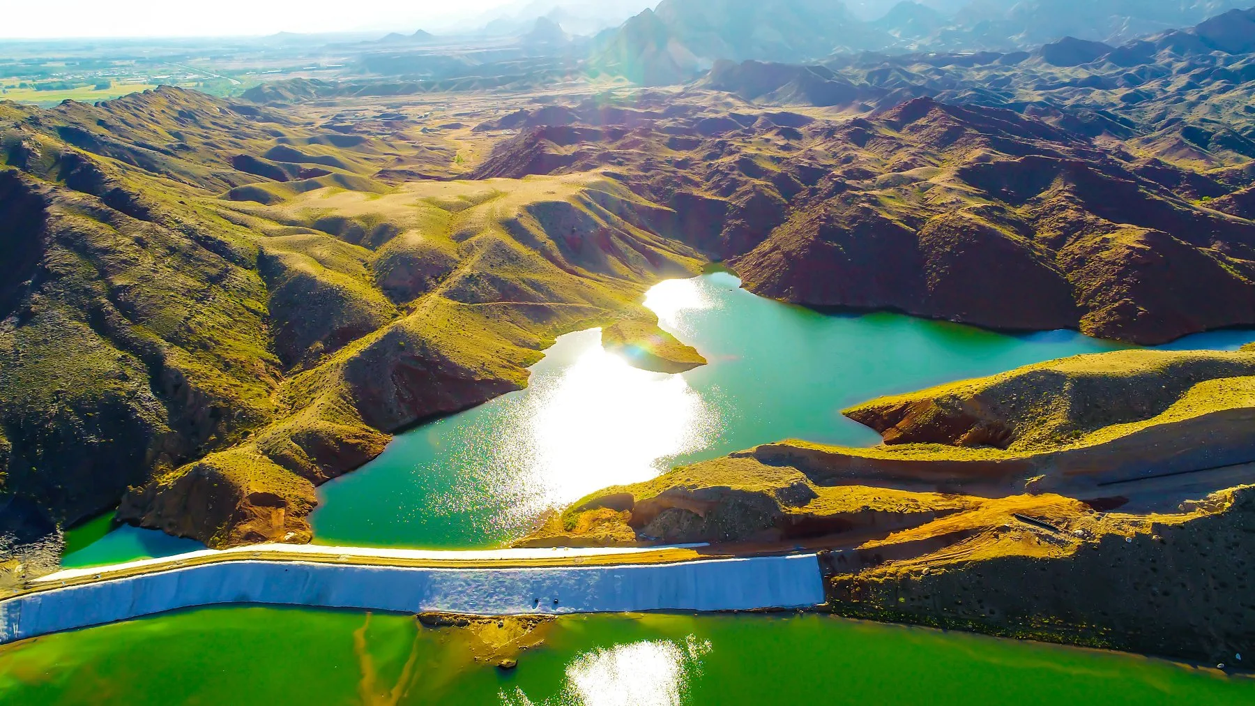 Mountain reservoir liner, aerial